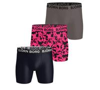 Herren Boxershorts Björn Borg Sports Microfiber Boxers 3P - black/pink/grey - Mehrfarbig (M)
