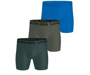 Herren Boxershorts Björn Borg Sports Microfiber Boxers 3P - green/blue - Mehrfarbig (M)