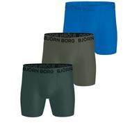 Herren Boxershorts Björn Borg Sports Microfiber Boxers 3P - green/blue - Mehrfarbig (XL)