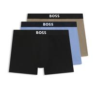 BOSS Dreierpack eng anliegende Boxershorts aus Stretch-Baumwolle - Style BoxerBr 3P BOSS ONE, 50544272 Beige / Schwarz / Blau XL