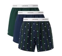 Herren Boxershorts Lacoste Cotton Poplin 3P - navy blue/green - Mehrfarbig (XS)