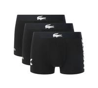 LACOSTE Herren Boxershorts, 3er Pack - Trunks, Big Croc Print, Cotton Stretch Schwarz L
