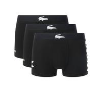 LACOSTE Herren Boxershorts, 3er Pack - Trunks, Big Croc Print, Cotton Stretch Schwarz S