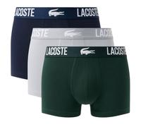 Herren Boxershorts Lacoste Stretch Cotton Trunks 3P - sinople/elephant grey/navy blue - Mehrfarbig (XL)