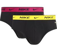 Herren Boxershorts Nike Everyday Cotton Stretch Brief 2P - black/laser fuchsia/light laser orange - Schwarz (S)