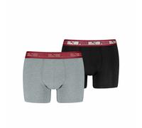 Boxershorts PUMA "PUMA MEN CHROMATIC WAISTBAND BOXERS 2P", Herren, Gr. M, schwarz (grau, schwarz, burgundy), Single Jersey, Obermaterial: 95% Baumwolle, 5% Elasthan, körpernah, Unterhosen, elastischer
