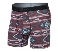 Herren Boxershorts SAXX Quest QDM Boxer Brief Fly Ikat Streifen-Multi S