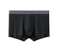 Herren Boxershorts Seide Nahtlos Atmungsaktiv Dünn Sport(Black 2XL)