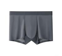 Herren Boxershorts Seide Nahtlos Atmungsaktiv Dünn Sport(Dark Gray XL)