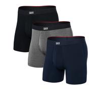 Herren Boxershorts Set Saxx Vibe Xtra Boxershorts Fly 3Pk Schwarz/Grau Hthr/Marine XXL