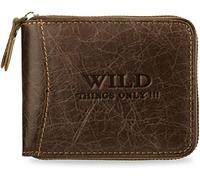 Herren - Brieftasche mit Reißverschluss Leder WILD THINGS ONLY (braun)