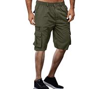 Herren Cargo Short People Herren Jet Short Bermuda Shorts, Leichte kariert Gürte Kurze Hose Sommer Herrenshorts Short Men Pants Cargohose kurz Sweatpants für Männer