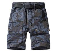 Herren Cargo Shorts Und Modische Elastische Arbeitskleidung Für Herren Dünne Lockere Atmungsaktive Arbeitshose Mit Kurze Hose Arbeitshosen Männer Stretch Cargohose Kurz Hosen Baggy Bermuda Grey 7XL