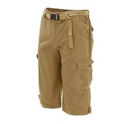 Herren Cargoshorts Männer Kurze Dünne Lose Plus Size Shorts Multipocket Hose Outdoor Casual Camouflage Cropped Baumwolle Hosen Kurz Sehr Sommer Cargo Short Cargohose Bermuda Jogginghose Khaki L