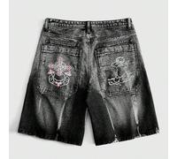 Herren Cartoon Muster Loose Denim Shorts