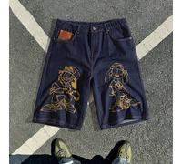Herren Cartoon Muster Taschen lässig Jeans Shorts