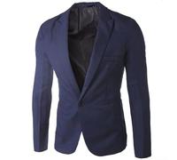 Herren Casual Blazer für Slim Fit Sport Mantel Einreihige Jacke Einfarbig Anzug Top Polyester Business Wear Casual Oberbekleidung Normale Länge für Party Hochzeit Gast (XXL Blau)