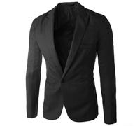 Herren Casual Blazer für Slim Fit Sport Mantel Einreihige Jacke Einfarbig Anzug Top Polyester Business Wear Casual Oberbekleidung Normale Länge für Party Hochzeit Gast (XL Schwarz)