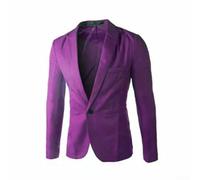 Herren Casual Blazer für Slim Fit Sport Mantel Einreihige Jacke Einfarbig Anzugoberteil Polyester Business Wear Casual Oberbekleidung Normale Länge für Party Hochzeit Gast (XXXL Lila)