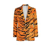 Herren Casual Blazer Langarm Anzug Jacken Sport Mäntel Ein-Knopf Business Jacke mit Tasche S-5XL, Tiger Skin, L