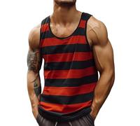 Herren Casual Fashion Gestreiftes Color Blocking Tank Top Sommer Tanktop Slim Fit Muskelshirt Sport Tshirt Ohne Ärmel Lässig Trägershirt Bequeme Ärmellose T-Shirt Leichte Sommershirt