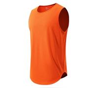Herren Casual Leichtes Schnelltrocknendes Ärmelloses T-Shirt Rundhals Atmungsaktiv Schweißabsorbierend Kühlendes Tragegefühl Tank Top(Saffron,M)
