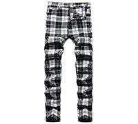 Herren Chino Hose Anzug Röhrenhose Elegant Business Slim Fit Regular Klassisch Classic Basic Jogginghose Lässige Casual Feet (Black, M)