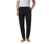 Herren-Chino-Hose, einfarbig, leger, Business-Hose, leichte Arbeitshose, formelle Anzughose, schmal, schmal, schmal, dehnbar, knitterfrei, gerade, flache Vorderseite, Outdoor-Freizeithose, Schwarz ,