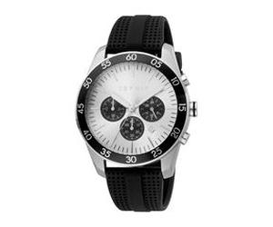 Herren Chronograph mit schwarzem Silikonband