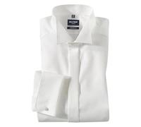 Smokinghemd OLYMP "Luxor modern fit", Herren, Gr. 43, N-Gr, weiß, Web, Obermaterial: 100% Baumwolle, Umschlagmanschette, Hemden (69927337-43) weiß