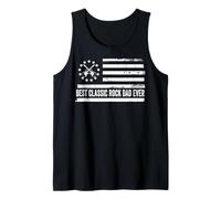Herren Classi Rock & Roll Music Vinyl US Amerikanische Flagge Retro Tank Top
