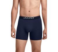 Langer Boxer JOCKEY "Cotton Stretch", Damen, Gr. XL, blau, Single Jersey, Obermaterial: 95% Baumwolle, 5% Elasthan, unifarben, Unterhosen, (3er Pack), eng anliegend, hoher Tragekomfort (71507446-XL) b