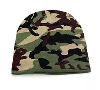Herren Damen Camouflage Beanie Mütze Warm Winter Ski Outdoor Cap Army Strick Bonnet, camouflage grün, S/L