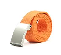 Herren/Damen Gürtel Canvas Gürtel Farbe Nylon Geflochtener Gürtel Jeans Verstellbarer Taillengürtel 3,8cm Breite, Orange, 140cm