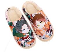 Herren Damen Hausschuhe Anime, Memory-Baumwolle Weiche Flauschige Hausschlappen, Winter Wärme Pantoffeln Hauspantoffeln, Unisex Indoor Outdoor Slippers,Attack on Titan,EU36~37