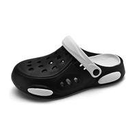 Herren Damen Hohe Dehnung Bequeme Sommer Garten Sandalen Strand Pantoffeln Clogs Pantoletten Schuhe Schwarz Weiß 38 EU / 39 EU