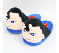 Herren Damen Marvel Superman Plüsch Hausschuhe Warm Slippers Blau Größe35-42