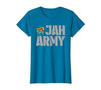 Herren Damen Rasta Jah Army Jamaika Rasta Reggae T-Shirt, Damen, Saphir, 3XL