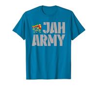 Herren Damen Rasta Jah Army Jamaika Rasta Reggae T-Shirt, Herren, Saphir, 3XL