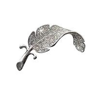 Herren Damen Silber Plattiert Brosche Glänzend Feder Abzeichen Brust Brosche Brosche Schmuck Kleidung Zubehör Dekoration für Geburtstagsgeschenk Elegant und beliebt Preiswert Handled