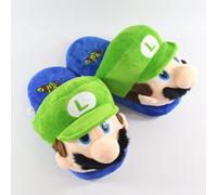 Herren Damen Super Mario Plüsch Hausschuhe Warm Slippers Grün Größe35-42