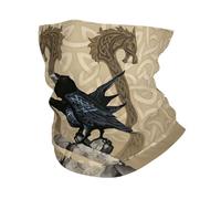 Herren Damen Wikinger Hals Gamasche Bandana - Nordischer Drache Keltischer Knoten Raben Druck Multifunktionales Kopfbedeckung - Nahtlose Atmungsaktive Sturmhaube Hals Tube Gesichtsschal