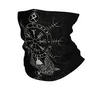 Herren Damen Wikinger Halsgamasche - Nordische Mythos Rabe Vegvisir Druck Bandana Snoods - Sommer Neuheit Vintage Atmungsaktive Nahtlose Kopfwickel Multifunktionale Kopfbedeckung