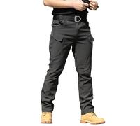 Herren Dehnbare Cargohose, Outdoor Softshell Hose, Bequem Slim Fit, Arbeitshose, Robust Leicht