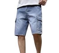 Herren-Denim-Shorts aus Baumwolle, klassisch, Cargo-Stretch, kurz, einfarbig, Sommer, Jeans, kurz, koreanischer Trend, mittlere Hose, schmale Passform, Anzug-Shorts, bequeme Arbeitsshorts,
