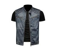 Herren Denim Weste Ärmellose Outwear Herren Streetwear Weste Vintage Motorradweste Jeans Weste Biker Motorrad Ärmellose Jacke Denimweste Bikerweste Vest Ärmellos Jacke Jeansjacke
