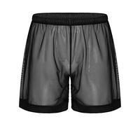 Herren Dessous Reizwäsche Sexy Boxershorts für Männer Atmungsaktive Unterwäsche Herren Boxershorts Netz Unterhose Mesh Reizunterwäsche Männer Durchsichtige Reizwäsche Transparente Sportunterwäsche