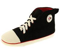 Herren Dunlop Warme Fleece Neuheit Sport Trainer Hausschuhe,Schwarz Hi Top Trainer Stiefel,XL