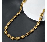Herren Edelstahl Minimalistische Klassische 18K Gold Kaffeebohne 60cm Halskette, Hip-Hop Paar Kette, modisches Accessoire für Alltag, Party, alle Jahr