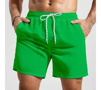 Herren einfarbige Urlaubs-Lässig Strandshorts Grün, Herren Badeshorts Große Größen, einfarbige Badeshorts Herren, Grüne Badeshorts Herren
